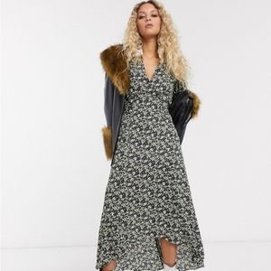 TOPSHOP nwt green floral dress with sash size 10
